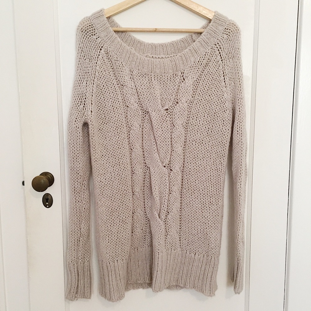 Slouchy Cable Knit Sweater, Aerie